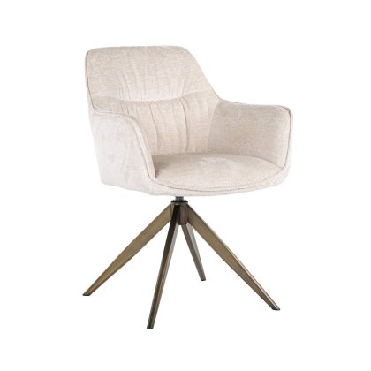 Dining Chair Aline White Chenille Swivel by Richmond Interiors Dining Chair Aline White Chenille Swivel by Richmond Interiors