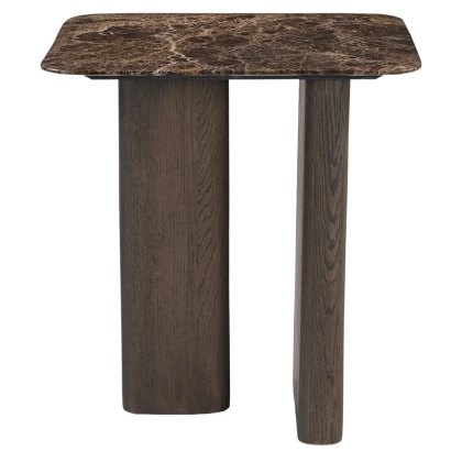 End Table Castello Smoked Charchoal Marble Top by Richmond Interiors