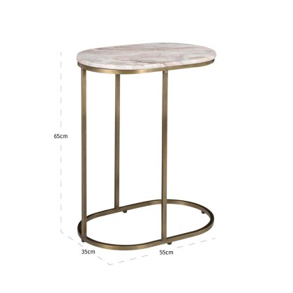 Sofa Side Table Bottega Blush Beige by Richmond Interiors
