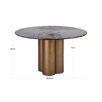 Dining Table Glastonburry Gold Antique 135cm by Richmond Interiors Dining Table Glastonburry Gold Antique 135cm by Richmond Interiors