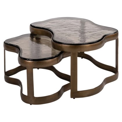 Fairfield Coffee Table Brass Antique (Set of 2) by Richmond Interiors Fairfield Coffee Table Brass Antique (Set of 2) by Richmond Interiors