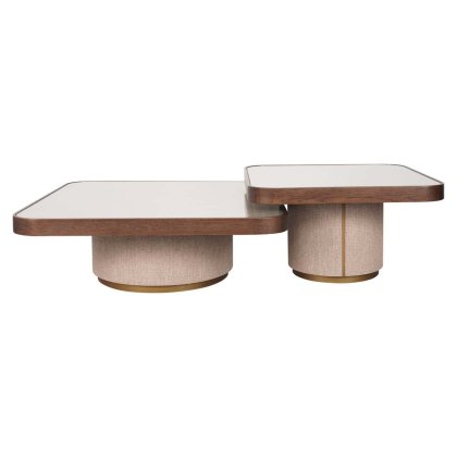 Coffee Table Willox Beige including Glass (Set of 2) by Richmond Interiors Coffee Table Willox Beige including Glass (Set of 2) by Richmond Interiors