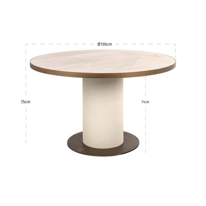 Dining Table Tivoli White 130cm by Richmond Interiors