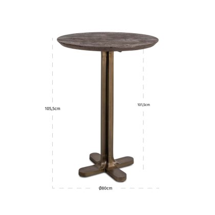 Revelin Round Bar Table 80cm (Dark Brown) by Richmond Interiors