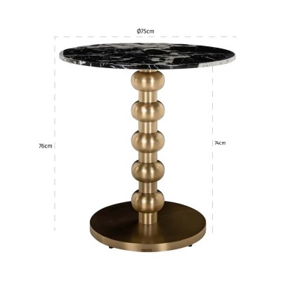 Bistro Table Witlox Black/Gold 75cm by Richmond Interiors