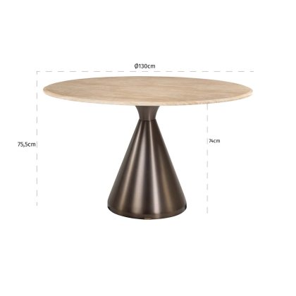 Dining Table Montgommery Beige 130cm by Richmond Interiors