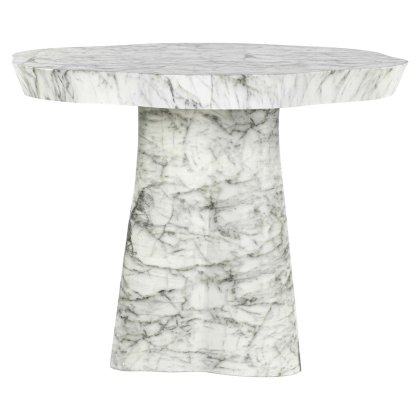 Outdoor Dining Table Rockyard White Marble Look 100cm by Richmond Interiors