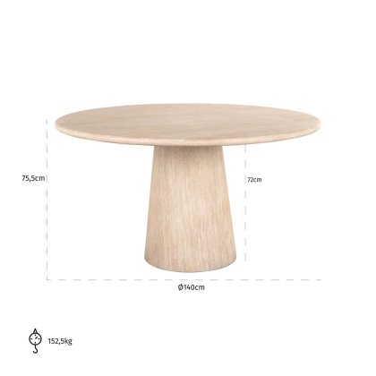Dining Table Fictus Beige 140cm by Richmond Interiors Dining Table Fictus Beige 140cm by Richmond Interiors
