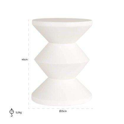 End Table Bloomstone White 35cm by Richmond Interiors