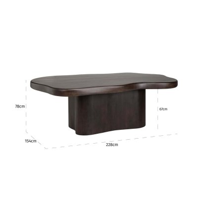 Dining Table Sherman Dark Brown 230x139 by Richmond Interiors