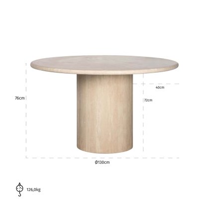Dining Table Alexander Jones Beige 130cm (Renaissance) by Richmond Interiors Dining Table Alexander Jones Beige 130cm (Renaissance) by Richmond Interiors