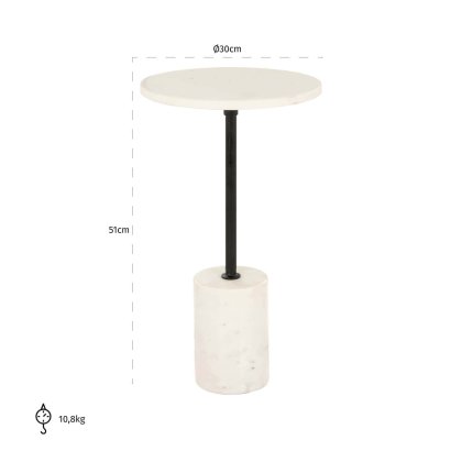 End Table Misty Black/white 30cm by Richmond Interiors End Table Misty Black/white 30cm by Richmond Interiors