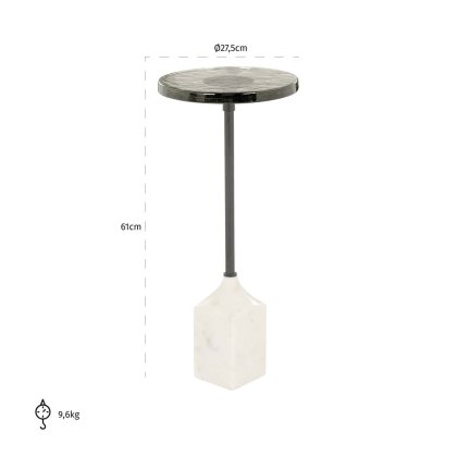 End Table Aurora White 27cm by Richmond Interiors