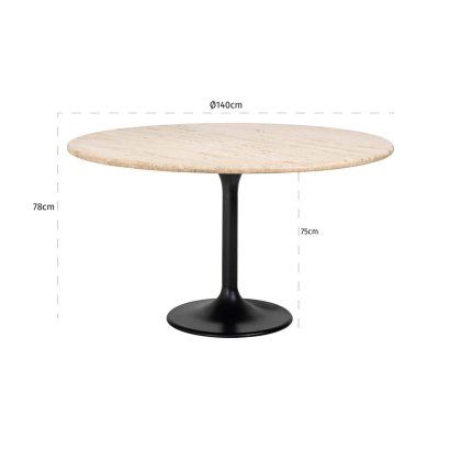 Dining Table Hampton Black 140cm by Richmond Interiors