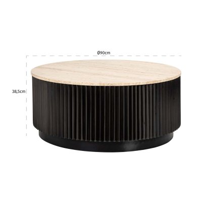 Hampton 90cm Round Coffee Table - Dark Brown - by Richmond Interiors Hampton 90cm Round Coffee Table - Dark Brown - by Richmond Interiors