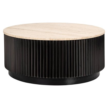 Hampton 90cm Round Coffee Table - Dark Brown - by Richmond Interiors Hampton 90cm Round Coffee Table - Dark Brown - by Richmond Interiors