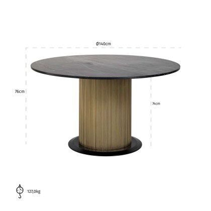 Dining Table Ironville Gold 140cm by Richmond Interiors Dining Table Ironville Gold 140cm by Richmond Interiors