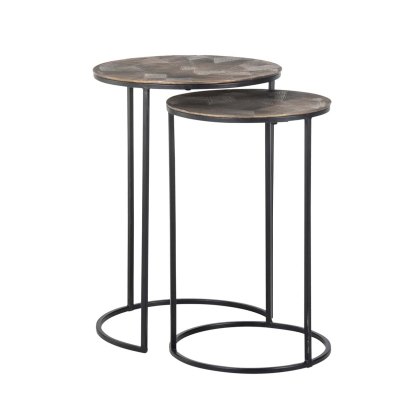 End Table Tulum Brushed Gold (Set of 2) by Richmond Interiors