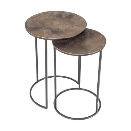 End Table Tulum Brushed Gold (Set of 2) by Richmond Interiors