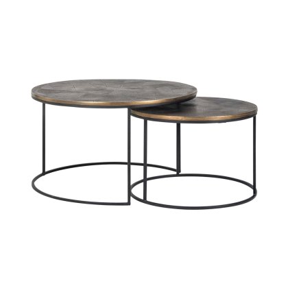 Coffee Table Tulum Brushed Gold (Set of 2) by Richmond Interiors Coffee Table Tulum Brushed Gold (Set of 2) by Richmond Interiors