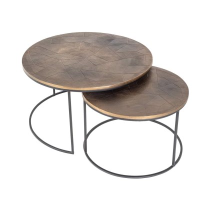Coffee Table Tulum Brushed Gold (Set of 2) by Richmond Interiors Coffee Table Tulum Brushed Gold (Set of 2) by Richmond Interiors