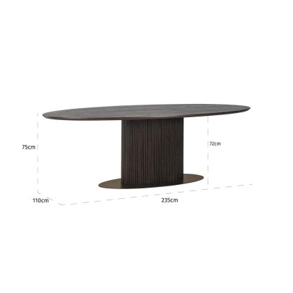 Dining Table Luxor Brown Oval 235 by Richmond Interiors