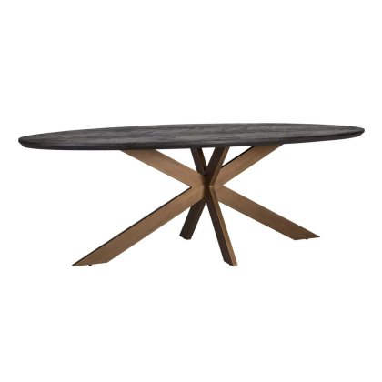 Dining Table Blackbone Brass Black Rustic Oval 260 by Richmond Interiors Dining Table Blackbone Brass Black Rustic Oval 260 by Richmond Interiors