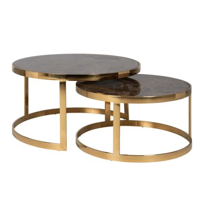 Coffee Table Conrad Gold (Set of 2) by Richmond Interiors