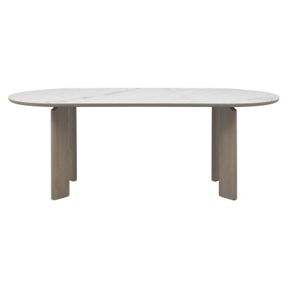 Duo Grey Oiled Oak 6 Seater Dining Table with Monte Bianco Sintered Stone Top Duo Grey Oiled Oak 6 Seater Dining Table with Monte Bianco Sintered Stone Top