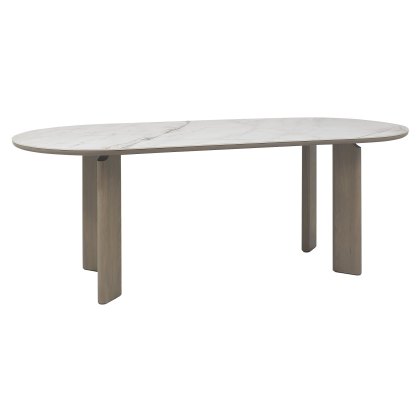 Duo Grey Oiled Oak 6 Seater Dining Table with Monte Bianco Sintered Stone Top Duo Grey Oiled Oak 6 Seater Dining Table with Monte Bianco Sintered Stone Top