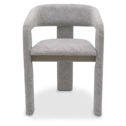 Duo Grey Oiled Oak Upholstered Dining Chair - Grey Fabric (Single) by Bentley Designs