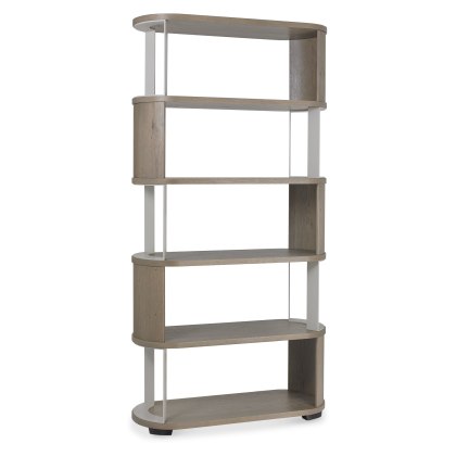 Duo Grey Oiled Oak Open Display Unit by Bentley Designs