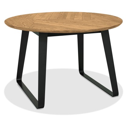 Emerson Rustic Oak and Peppercorn 4 Seater Circular Dining Table by Bentley Designs Emerson Rustic Oak and Peppercorn 4 Seater Circular Dining Table by Bentley Designs