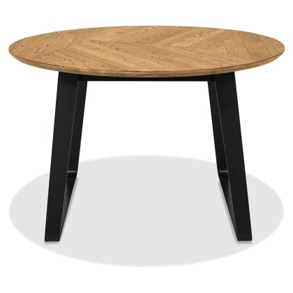 Emerson Rustic Oak and Peppercorn 4 Seater Circular Dining Table by Bentley Designs Emerson Rustic Oak and Peppercorn 4 Seater Circular Dining Table by Bentley Designs