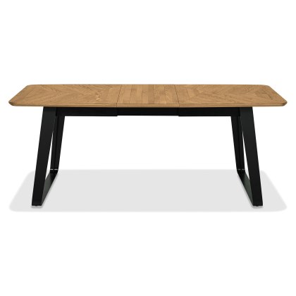 Emerson Rustic Oak and Peppercorn 4-6 Seater Extending Dining Table by Bentley Designs