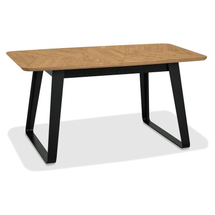 Emerson Rustic Oak and Peppercorn 4-6 Seater Extending Dining Table by Bentley Designs