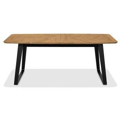 Emerson Rustic Oak and Peppercorn 6-8 Seater Extending Dining Table by Bentley Designs