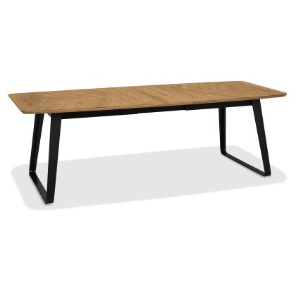 Emerson Rustic Oak and Peppercorn 6-8 Seater Extending Dining Table by Bentley Designs