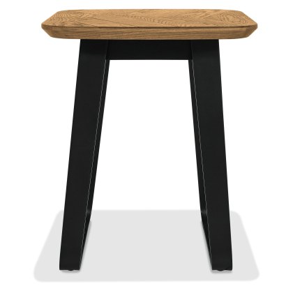 Emerson Rustic Oak and Peppercorn Square Lamp Table by Bentley Designs