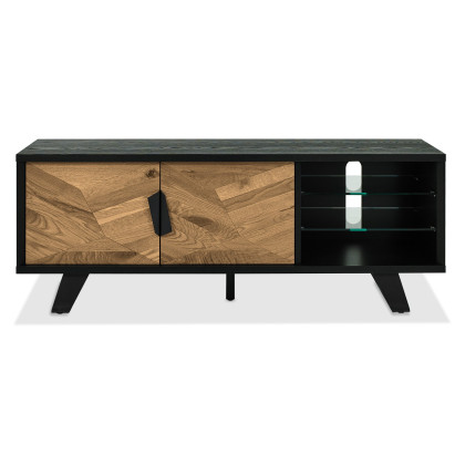 Emerson Rustic Oak and Peppercorn Media Unit by Bentley Designs