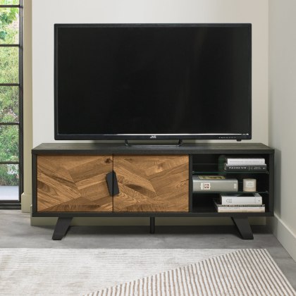Emerson Rustic Oak and Peppercorn Media Unit by Bentley Designs
