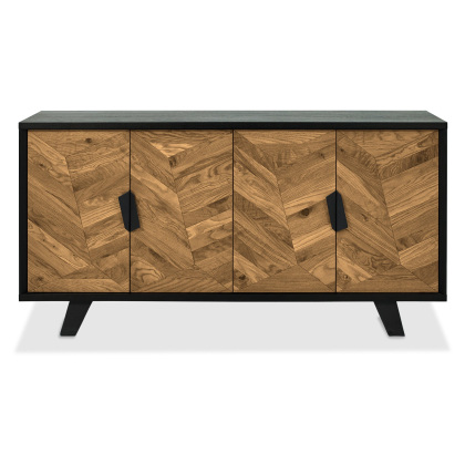Emerson Rustic Oak and Peppercorn Wide Sideboard by Bentley Designs