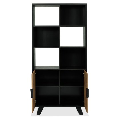 Emerson Rustic Oak and Peppercorn Display Cabinet by Bentley Designs