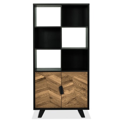 Emerson Rustic Oak and Peppercorn Display Cabinet by Bentley Designs