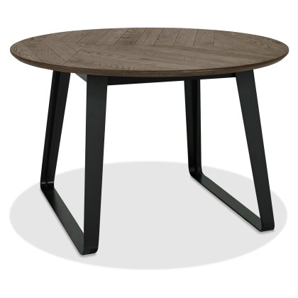 Emerson Weathered Oak and Peppercorn 4 Seater Circular Dining Table by Bentley Designs Emerson Weathered Oak and Peppercorn 4 Seater Circular Dining Table by Bentley Designs