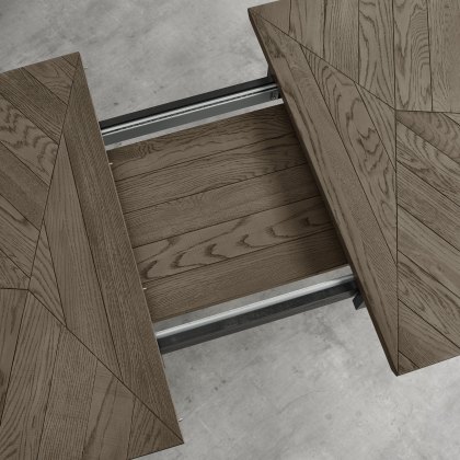 Emerson Weathered Oak and Peppercorn 4-6 Seater Extending Dining Table by Bentley Designs