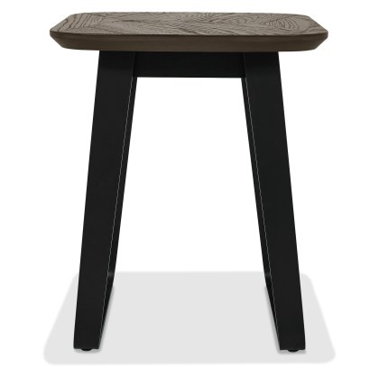 Emerson Weathered Oak and Peppercorn Square Lamp Table by Bentley Designs