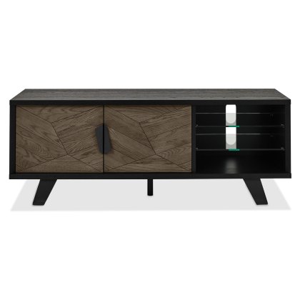 Emerson Weathered Oak and Peppercorn Media Unit by Bentley Designs