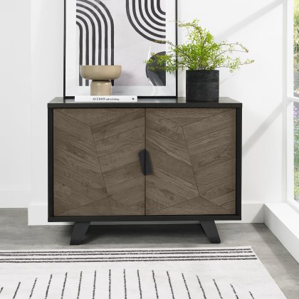 Emerson Weathered Oak and Peppercorn Narrow Sideboard by Bentley Designs
