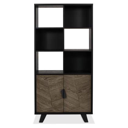 Emerson Weathered Oak and Peppercorn Display Cabinet by Bentley Designs